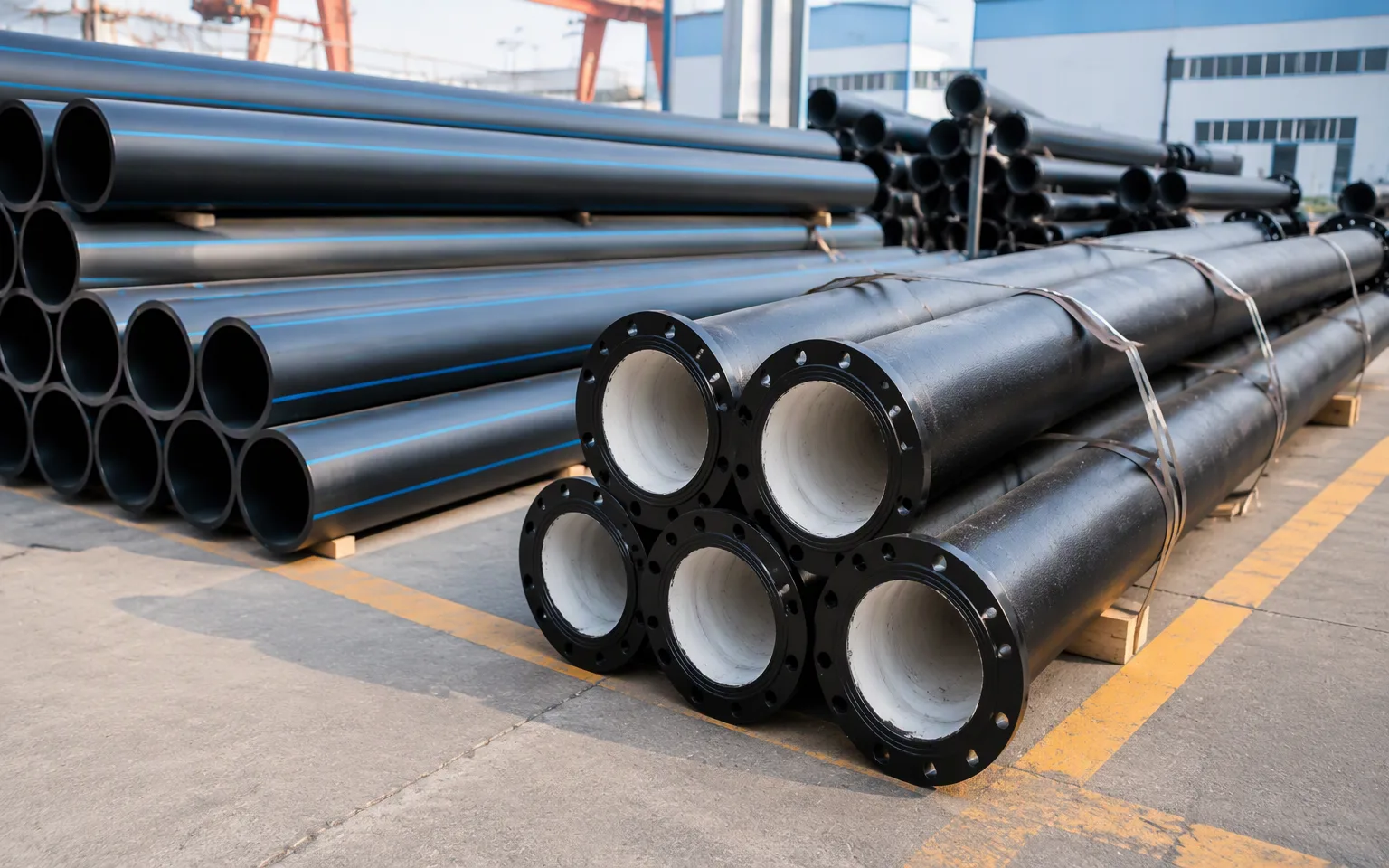 structural comparison of ductile iron pipe vs HDPE pipe